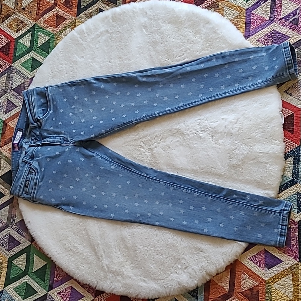 Superdry Cassie Skinny Star Printed Denim Blue Jeans Size 30